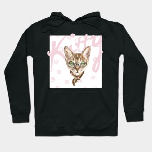 Cute cat on summery pattern Hoodie